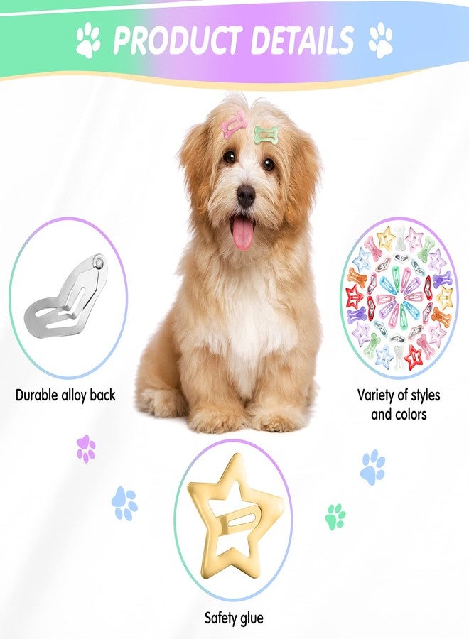 MTLEE 40 Pieces Dog Hair Clips Pet Hair Barrettes Grooming Products Small Snap Hair Clips Cute Pet Hairpin Headwear for Cat Puppy, 20 Pairs - Image 4