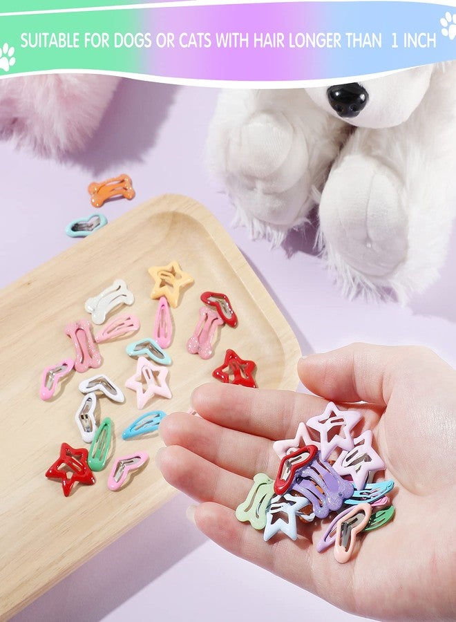 MTLEE 40 Pieces Dog Hair Clips Pet Hair Barrettes Grooming Products Small Snap Hair Clips Cute Pet Hairpin Headwear for Cat Puppy, 20 Pairs - Image 3