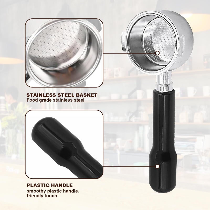 DFD 51mm Bottomless Portafilter Compatible with Gevi Espresso Machine, 51mm Portafilter 3 Ears with Prongs Thickness 4mm Fits for Yabano Included Portafilter Filter Basket Espresso Accessories, slive - Image 5