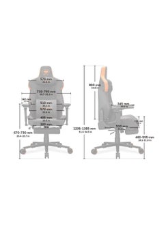 Cougar COUGAR Armor EVO S Gaming Chair with Breathable Premium PVC Leather, 3D Adjustable Armrests, Retractable Footrest, Lumbar Cushion, Magnetic Neck Pillow Foam (Black)  - Image 2