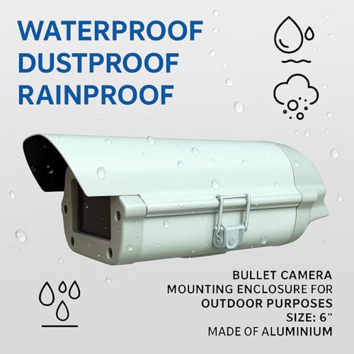 JK Vision CCTV Security Waterproof/Dustproof/Rainproof Bullet Camera Mounting Enclosure for Outdoor Purpose, Size - 6", Made Aluminium, with Side Locking System - Image 2