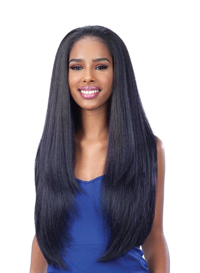 NIBEMINENT Long Straight Hair Wig Black - Image 1