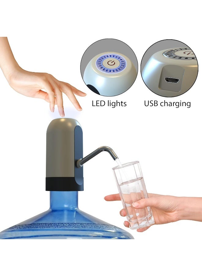 Goods-de Automatic Water Dispenser for any kind of bottles | USB charging, portable Water Pump black and white (White) - Image 3