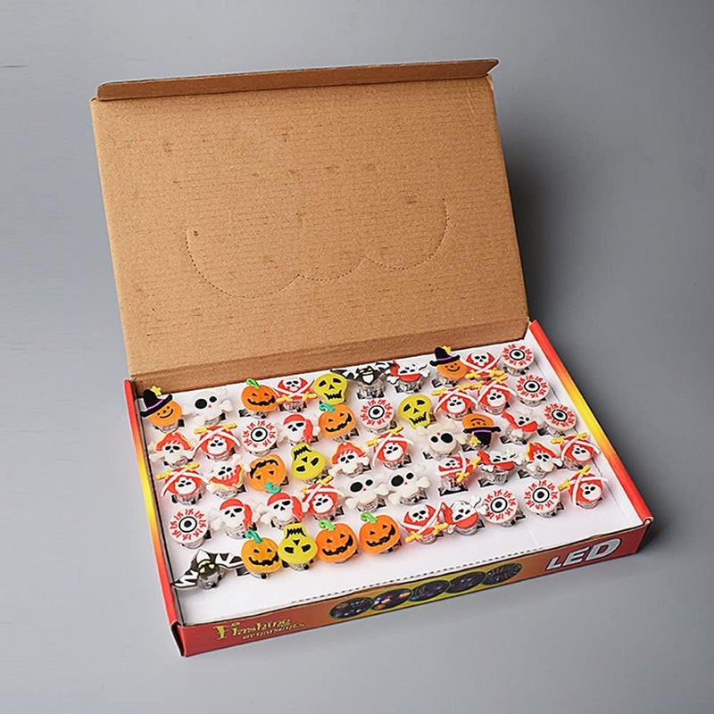 klarako 10PCS LED Glow Party Light Up Toys, Flashing Ring, Halloween LED Fingerrings Light Up Rings Toys Party Favors Suitable for Halloween Party, Costume or Cosplay - Image 3