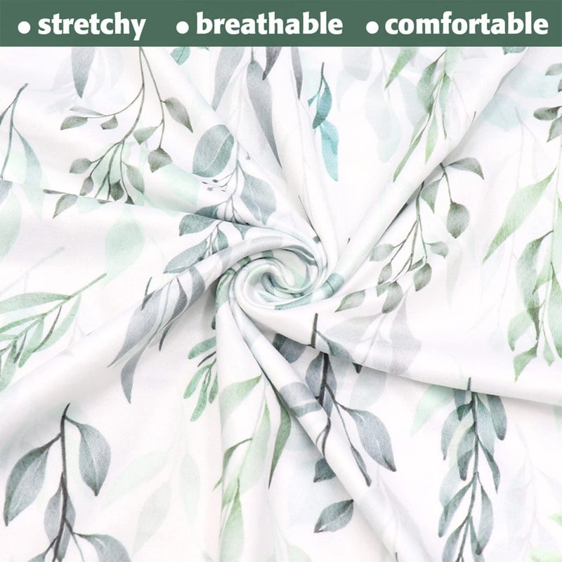 DILIMI غطاء وسادة الرضاعة قابل للتمدد وقابل للإزالة لوسائد الرضاعة، غطاء ناعم للغاية ومريح للبنات والأولاد، ورقة خضراء - Image 2