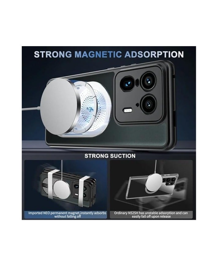 Magnetic Case for Motorola Edge 50 Ultra 5G Case, Aromatherapy Case Graphene Heat Dissipation Shell with Metal Bracket Shockproof Cover Support Wireless Charging - Image 2