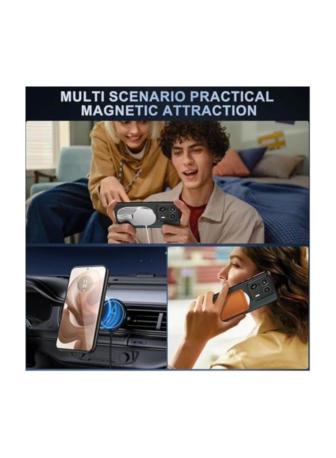 Magnetic Case for Motorola Edge 50 Ultra 5G Case, Aromatherapy Case Graphene Heat Dissipation Shell with Metal Bracket Shockproof Cover Support Wireless Charging - Image 3