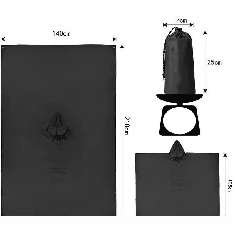 Canopy Multifunctional Three-In-One Outdoor Square Poncho Export Mountaineering Poncho Raincoat Cycling Adult Model - Image 5
