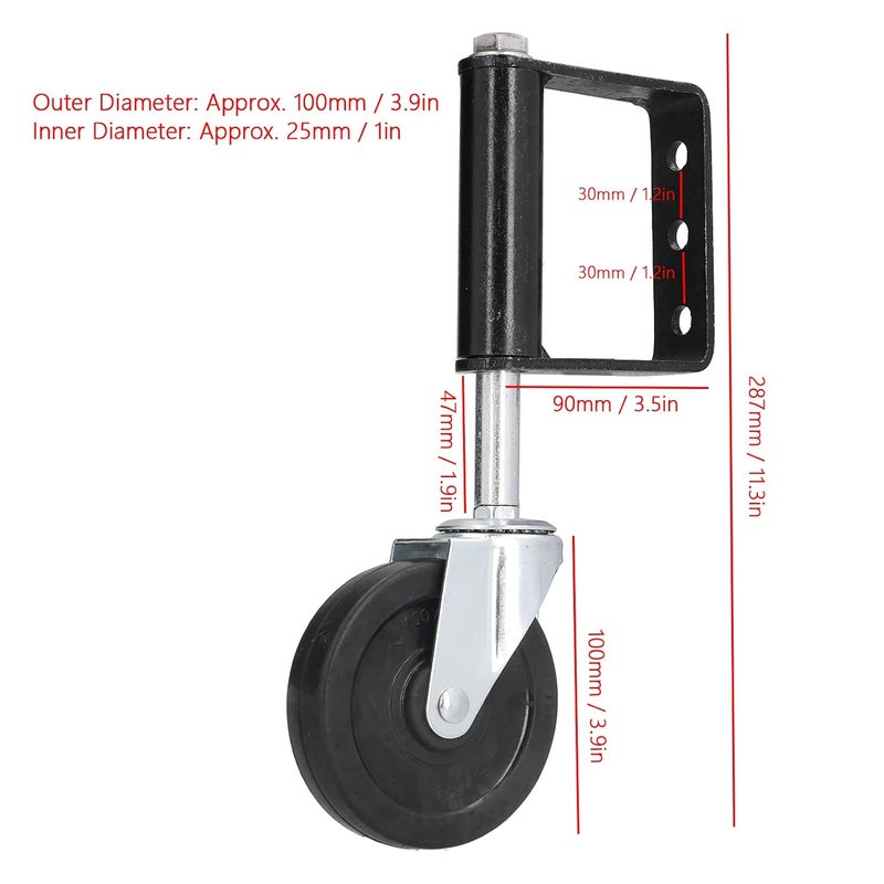 عجلة باب ثقيلة 100x25 مم بنابض محملة ممتصة للصدمات للاستخدام المنزلي والمصنعي - Image 4