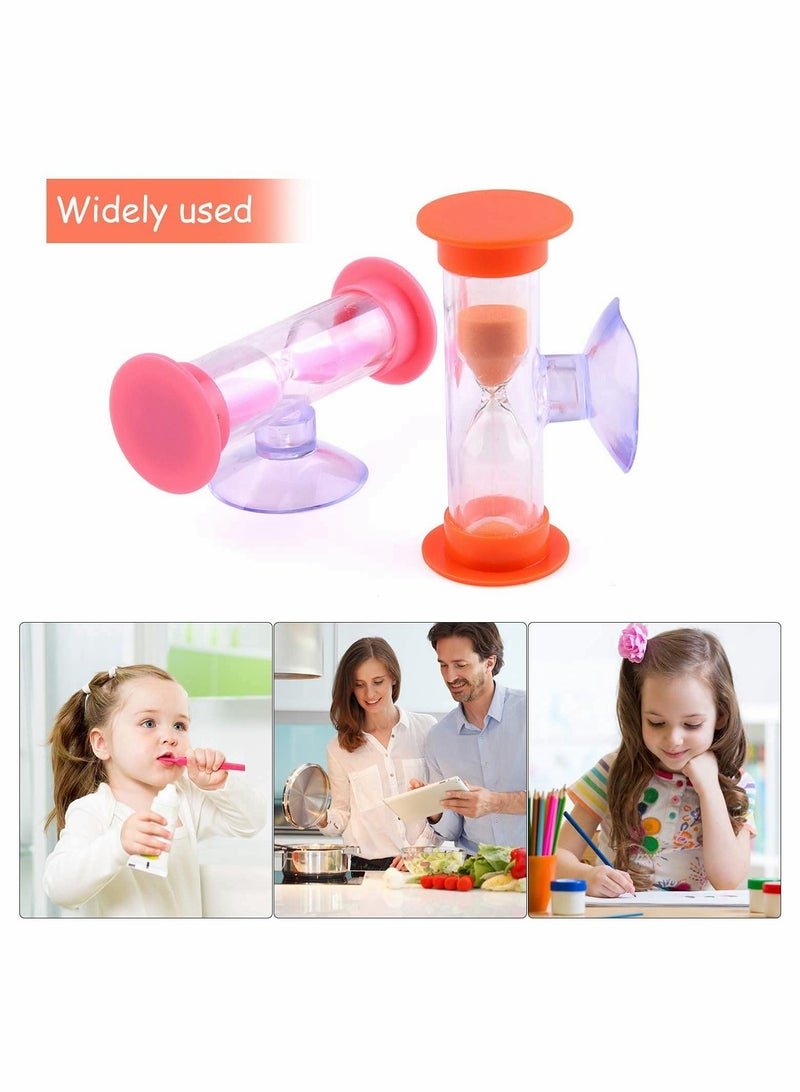 Excefore 6 Pack Colorful Sandglass Timer with Suction Cup, 3-Minute Hourglass , Cooking Swivel Sand Timer - Image 3