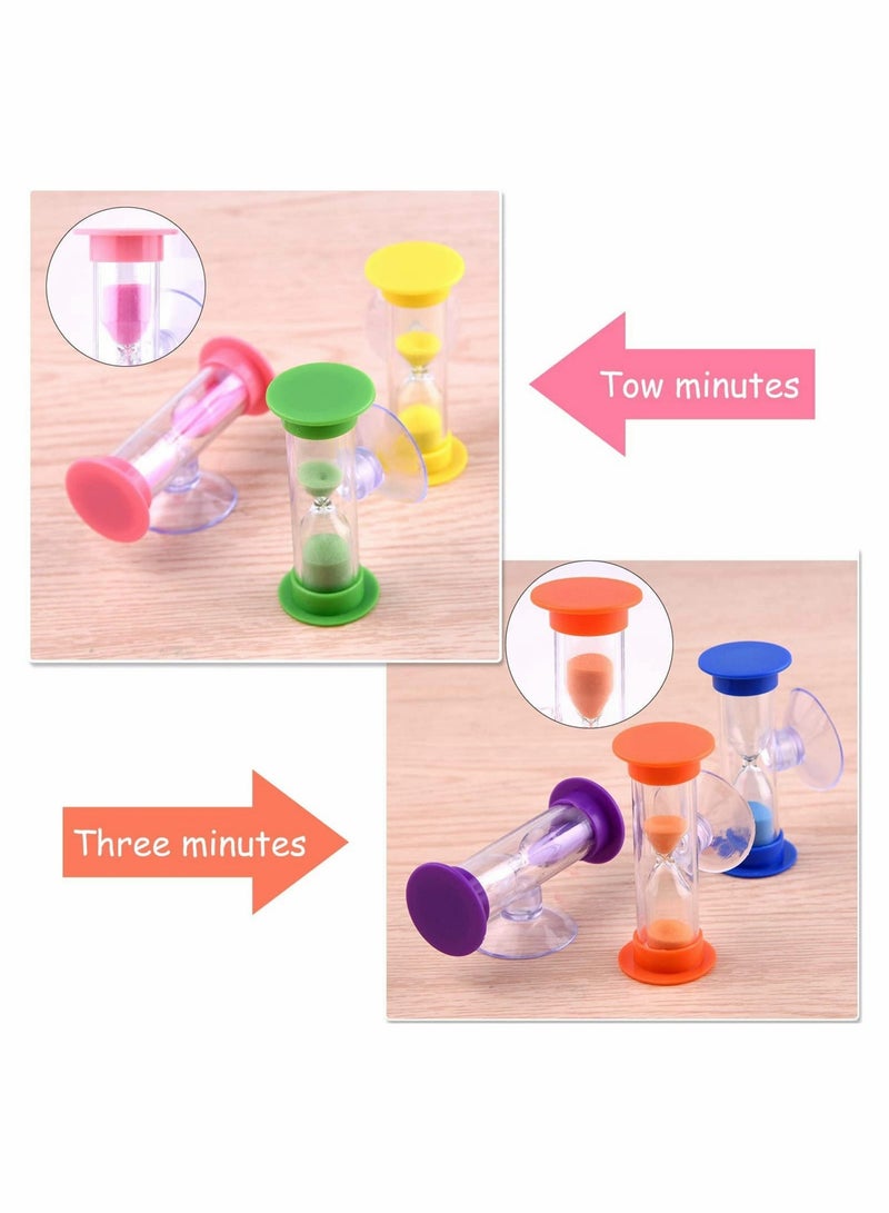 Excefore 6 Pack Colorful Sandglass Timer with Suction Cup, 3-Minute Hourglass , Cooking Swivel Sand Timer - Image 4