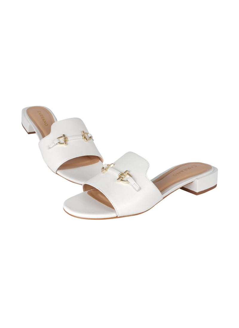CARRANO - Carrano Ladies Open Mule Chain Strap Low Block Heel 355004C Cab0729 - Image 1