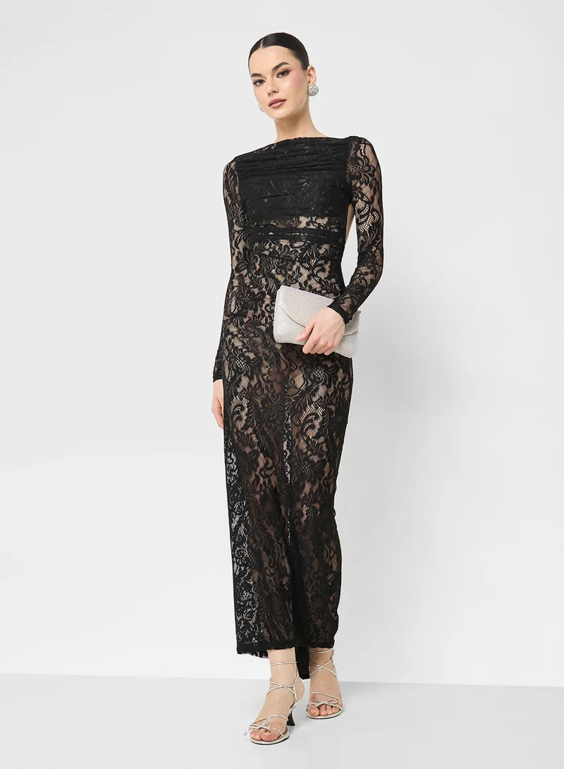 Ginger Backless Lace Bodycon Dress