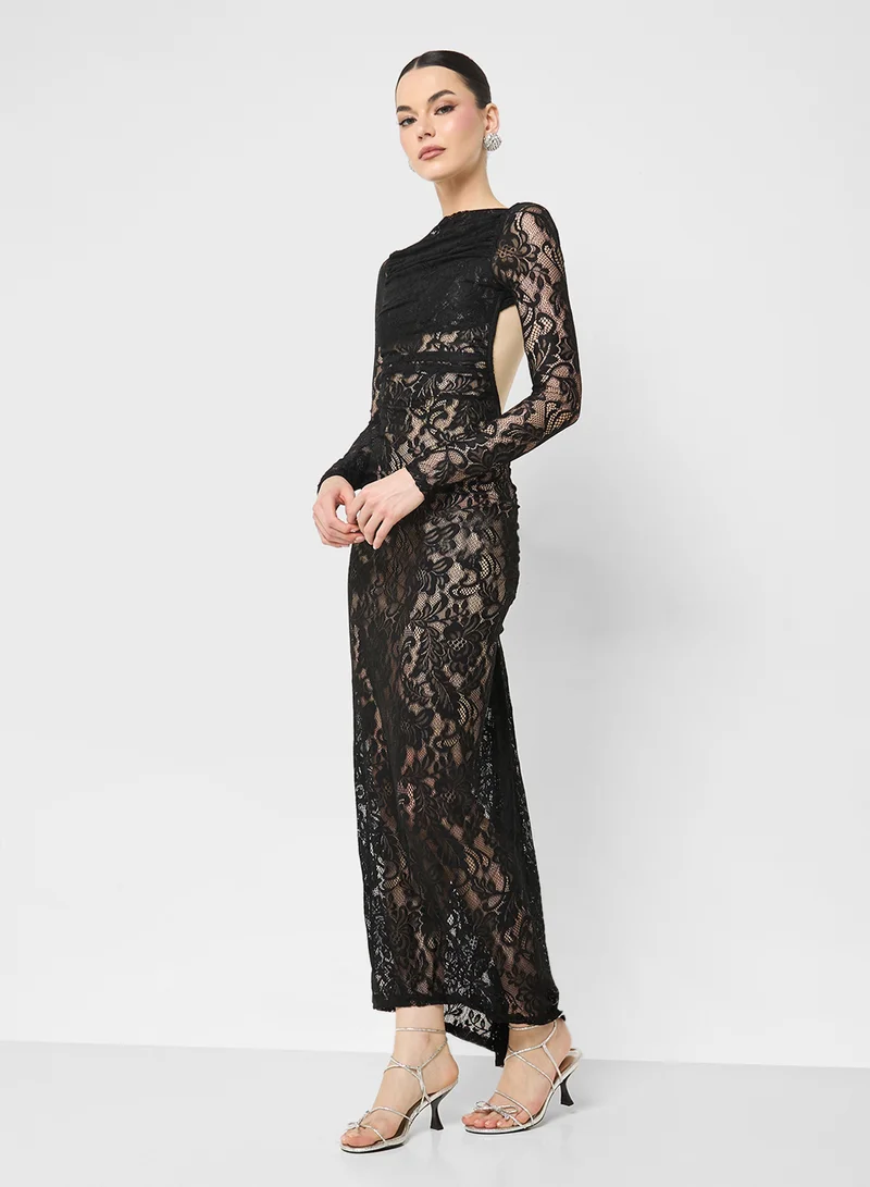Ginger Backless Lace Bodycon Dress