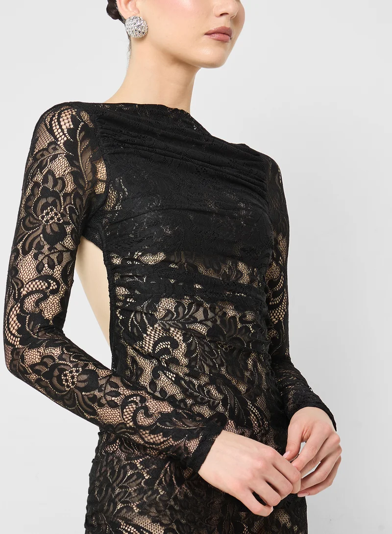 Ginger Backless Lace Bodycon Dress