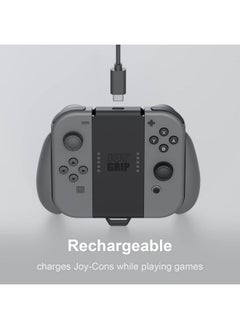 سكال اند كو Joygrip Body فقط لجهاز Nintendo Switch Joy Con Controller: حامل عصا تحكم محمول قابل لإعادة الشحن [مقابض قابلة للتبديل غير متضمنة] أسود  - Image 3