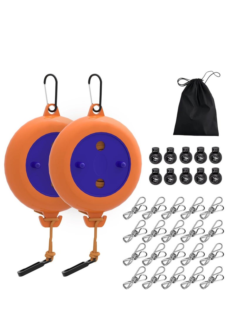 Portable Clothes Line: Adjustable Length, Compact & Lightweight, Suitable for Camping, Travel, And Outdoor Activities - Includes 10M Rope, 20 Clips, And 10 Fixing Holes with Carrying Bag - Image 1