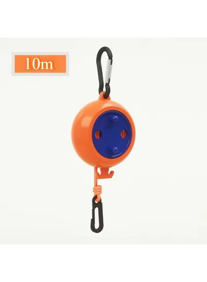 Portable Clothes Line: Adjustable Length, Compact & Lightweight, Suitable for Camping, Travel, And Outdoor Activities - Includes 10M Rope, 20 Clips, And 10 Fixing Holes with Carrying Bag - Image 5