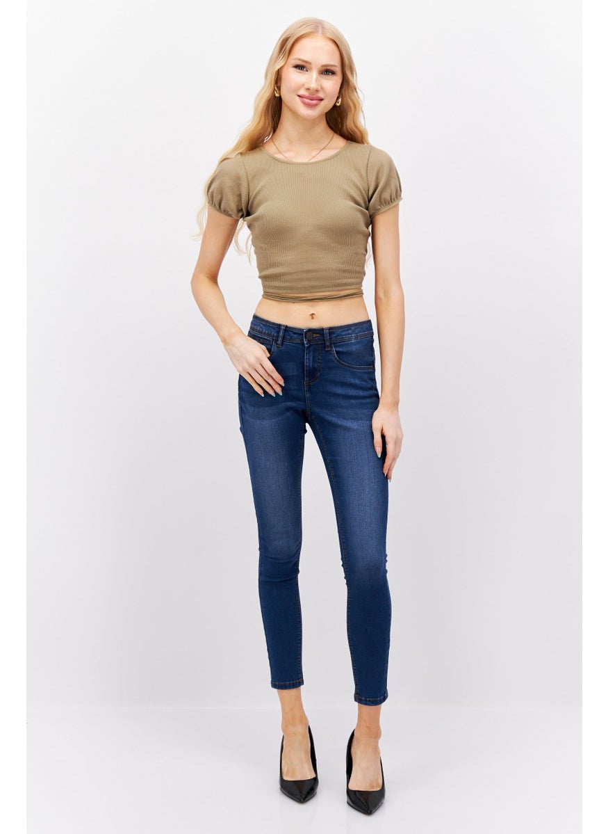 NOISY MAY Women Slim Fit Washed Stretchable Slim Leg Jeans, Med Blue  - Image 4