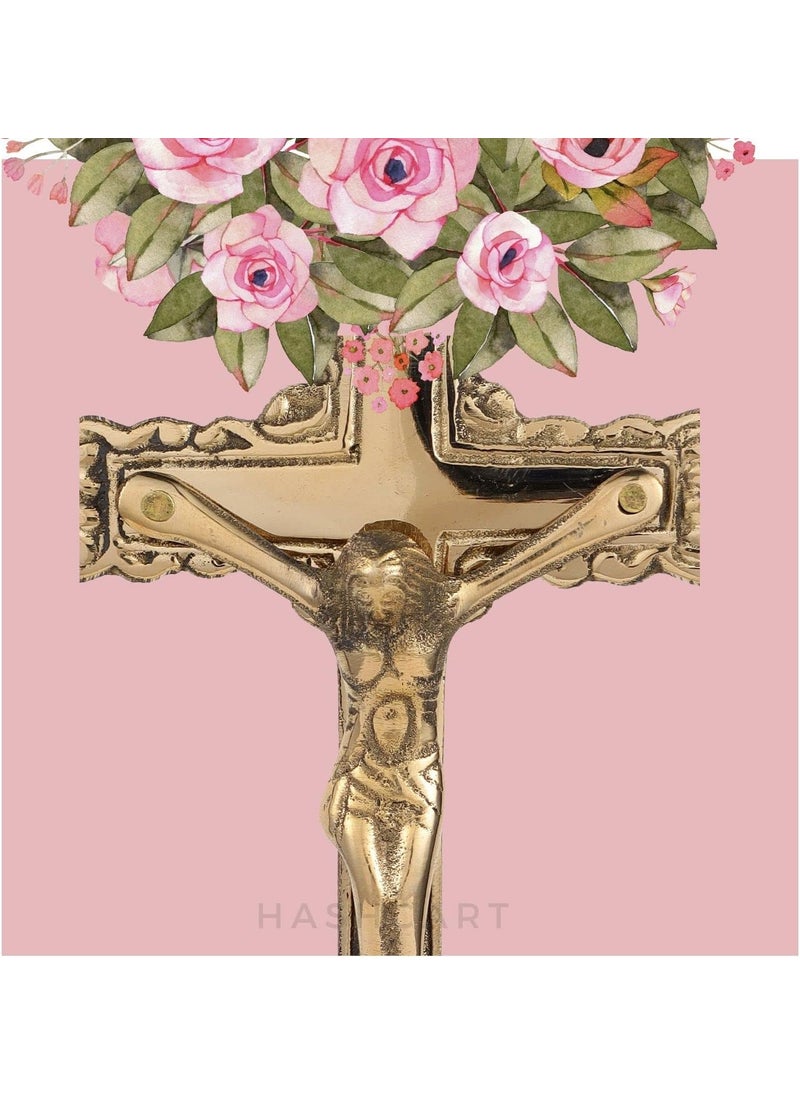 Hashcart Hashcart Brass Crucifix Cross With Stand  Jesus Crucifix Table Cross  Brass Jesus Christ Statue for Home Office Church Christian Decor  6 inch  - Image 4