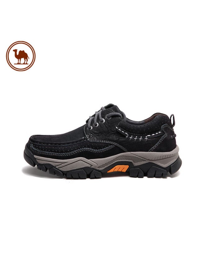 CAMELJEANS Camel Men's Casual Sports Shoes Retro Cowhide Work Shoes Thick-soled Fashion All-match P14a307615 Black Size 40 - Image 3
