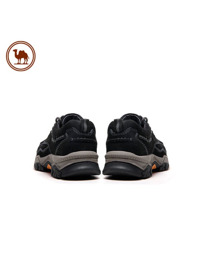 CAMELJEANS Camel Men's Casual Sports Shoes Retro Cowhide Work Shoes Thick-soled Fashion All-match P14a307615 Black Size 40 - Image 5