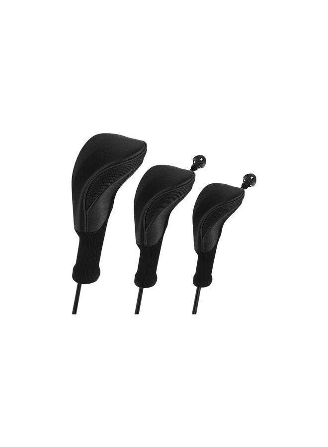 LAMAY 3 pcs Golf Club Head Covers for Fairway Woods Driver Hybrids 3 Pieces Long Neck Mesh Sports Fan Golf Club/A - Image 1