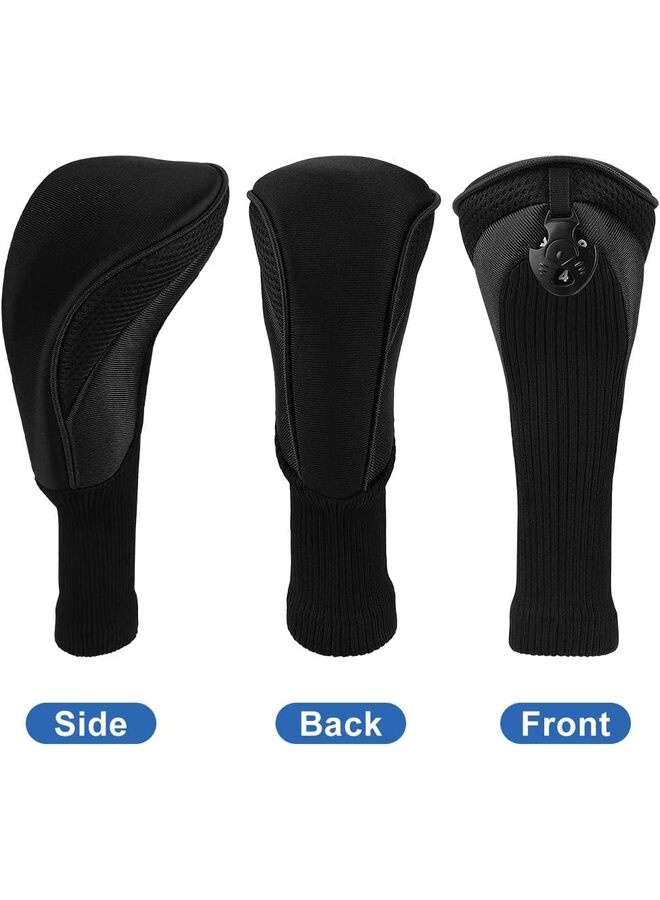 LAMAY 3 pcs Golf Club Head Covers for Fairway Woods Driver Hybrids 3 Pieces Long Neck Mesh Sports Fan Golf Club/A - Image 2