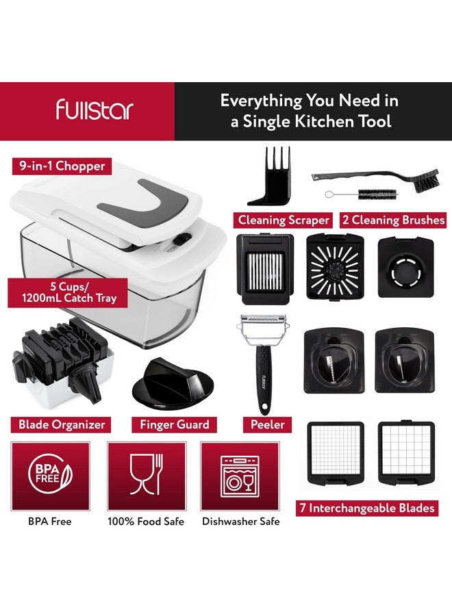 Fullstar Fullstar Vegetable Chopper and Spiralizer - Food Chopper with Container, Fruit Slicer, Kitchen Gadgets & Accessories, Home Essentials (9 in 1, White)  - Image 3