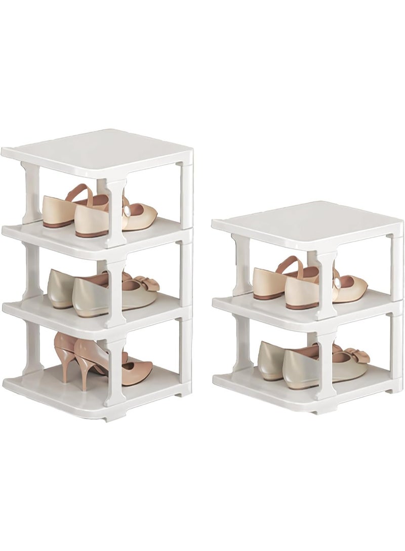 بلومنغ تايم منظم أحذية موفر للمساحة من 9 طبقات للأحذية الكبيرة، رف أحذية ضيق، رف قابل للتكديس، أبيض - Image 4