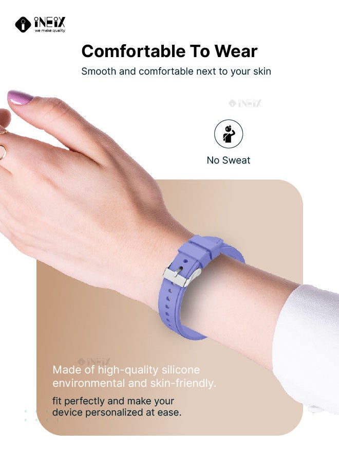 INEIX Silicone Replacement Strap For Samsung Galaxy Watch 4 40/44 mm Lavender  - Image 3