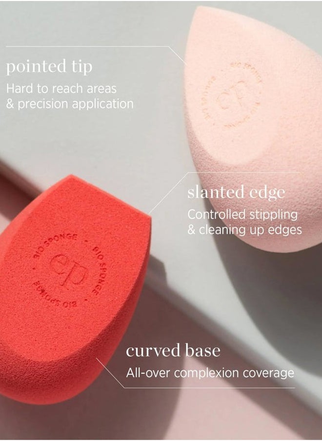 Ere Perez - Bio All-Beauty Sponge Duo | Multiple Edges for Precise Application, Streak-Free Finish, Pointed + Slanted Sponges | Vegan, Cruelty-Free, 100% Plant-Based - Image 1