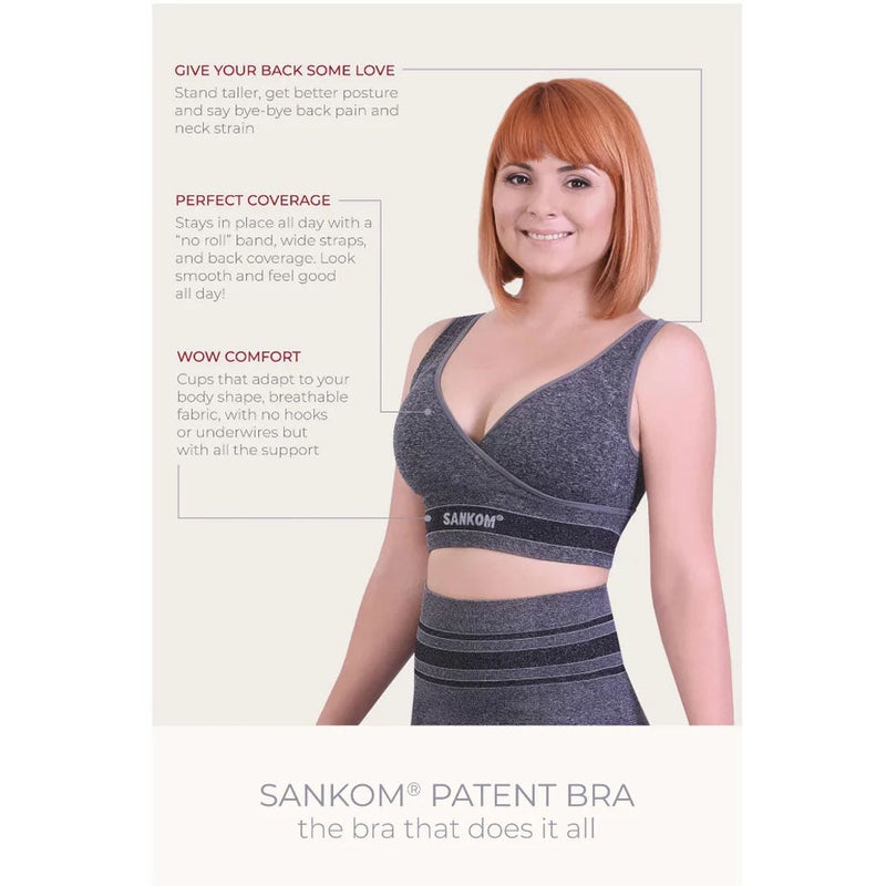 SANKOM حمالة صدر رياضية حاصلة على براءة اختراع باللون الرمادي من سانكوم - Image 4