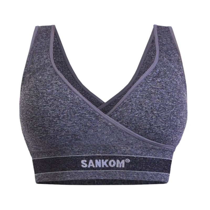 SANKOM حمالة صدر رياضية حاصلة على براءة اختراع باللون الرمادي من سانكوم - Image 1
