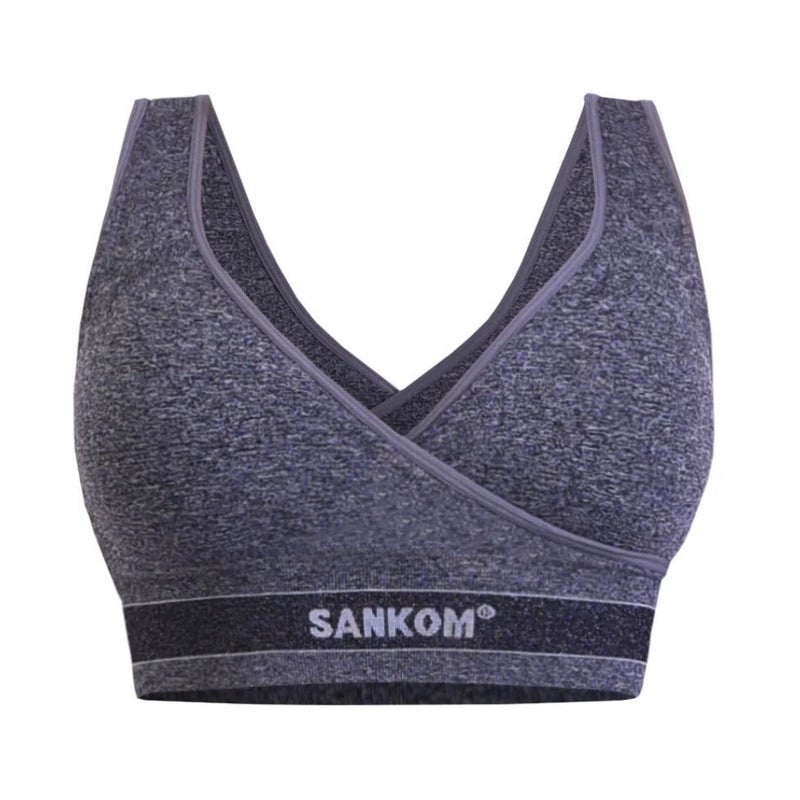 SANKOM حمالة صدر رياضية حاصلة على براءة اختراع باللون الرمادي من سانكوم - Image 1