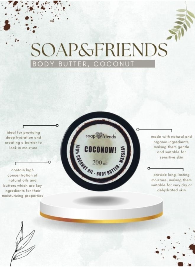 Soap&Friends Soap&Friends 100% Pure Coconut Butter Body Butter - Hydrating Bliss, 200 ml  - Image 3