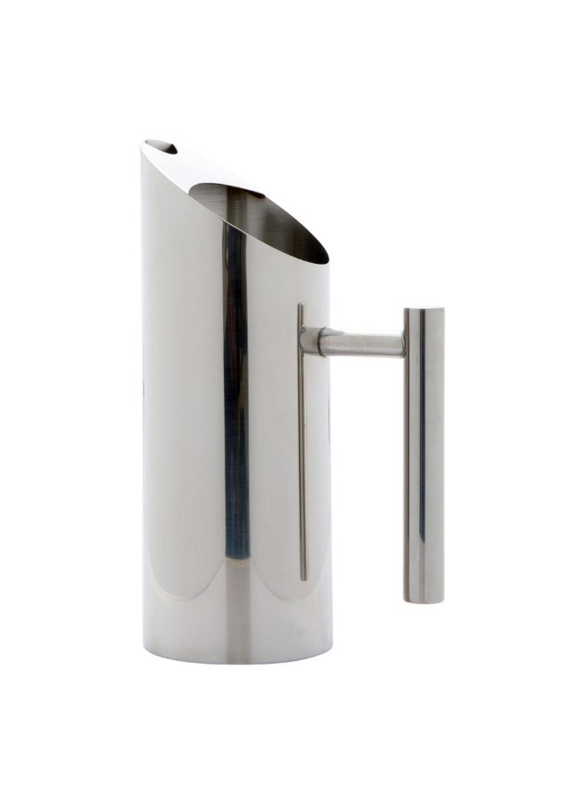 Restaurantware Met Lux 33 Ounce Modern Water Pitcher, 1 Dent-Resistant Metal Drink Pitcher - With Ice Guard, Built-In Handle, Polished Stainless Steel Water Serving Pitcher, For Water Or Iced Tea,  - Image 1