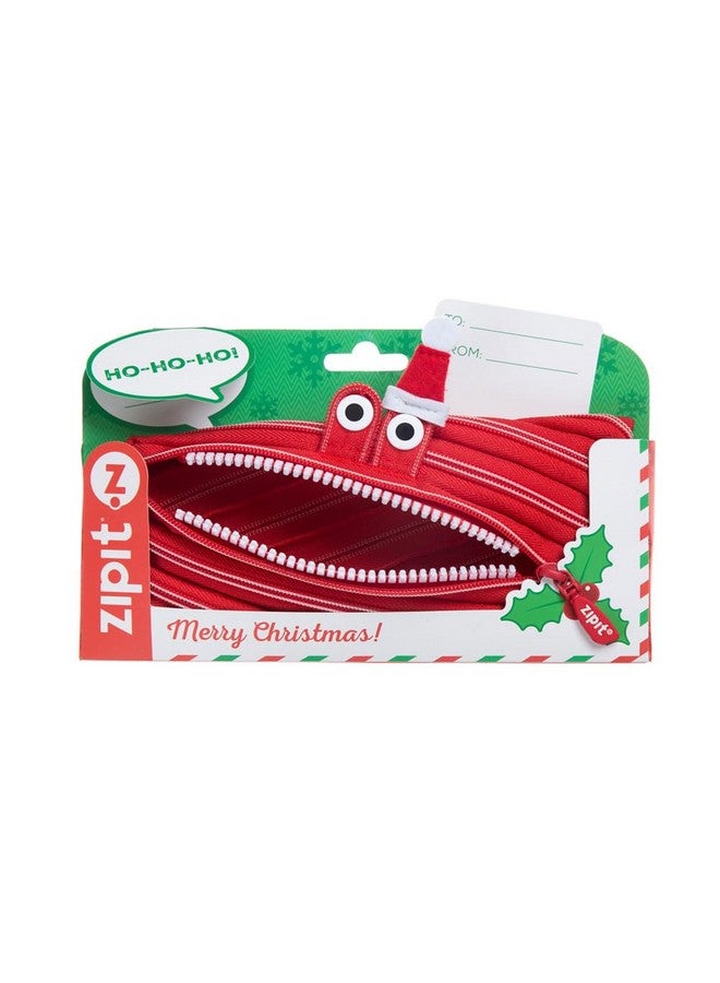 زيبيت حقيبة هدايا من البوليستر على شكل وحش عيد الميلاد، باللون الأحمر - Image 1