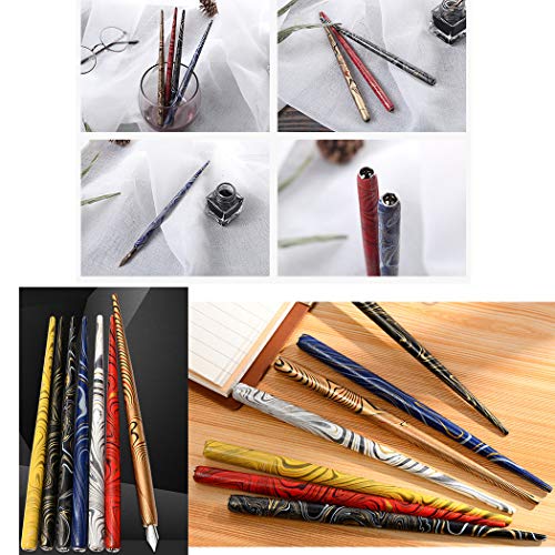 SIPLIV Professional Manga Gothic Pen Dip Pen Calligraphy Drawing Pen Kit, 7 Pen Holders Handles, 12 Nibs (7 Fountain Pen Nib, 5 Flat Nib) - 7 Pcs C - Image 5