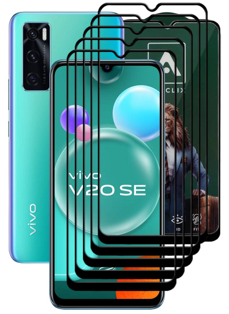 ACLIX 5 Pieces Antistatic ESD Dustproof Premium Quality High Definition Tempered Glass Screen Protector Designed For vivo V20 SE - Image 1