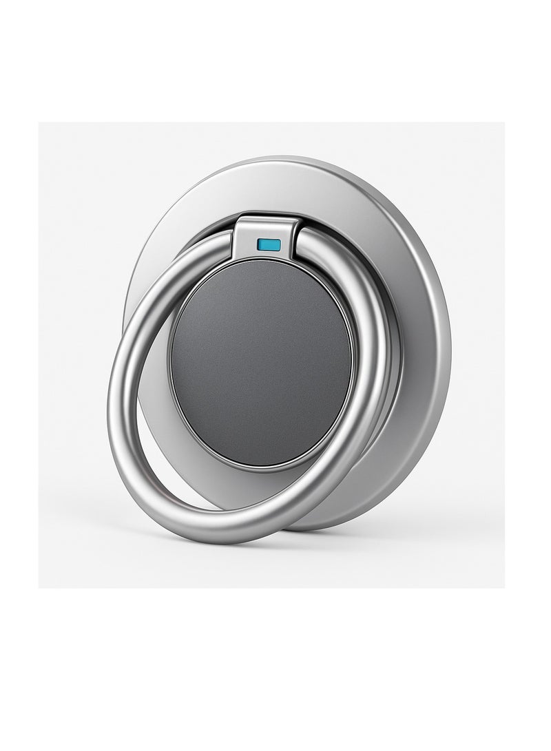 Magnetic Metal Ring Holder For iPhone Stylish And Secure Finger Grip Stand Compatible With iPhone 12 13 14 15 16 Series Pro Pro Max Mini Easy To Attach Holder Made For MagSafe Accessory Silver - Image 1