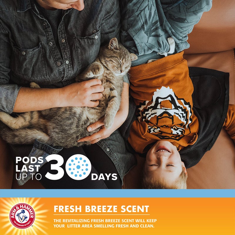 Arm & Hammer Pets Cat Litter Box Deodorizing Pods 2 pods, Fresh Breeze Scent | 2 Cat Litter Box Deodorizer from Arm and Hammer | Combats Cat Odors | 2 Adhesive Devices - Image 3