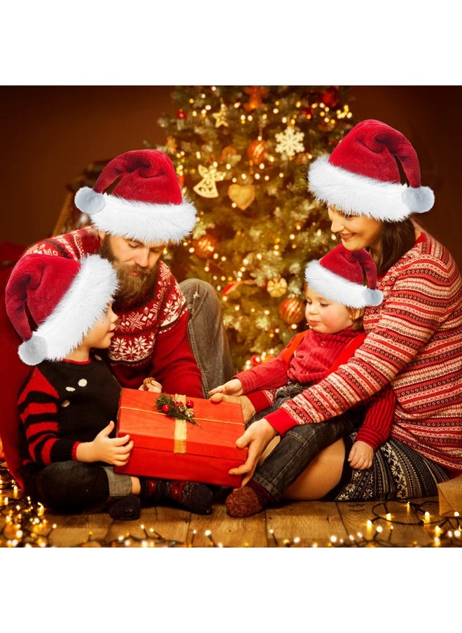 Haomaomao - Santa Hat For Adults Christmas Hat Red Velvet Warm Comfort Unisex Xmas Hat For Christmas New Year Festive Holiday Party (Red 2 Pcs, Adults) - Image 1