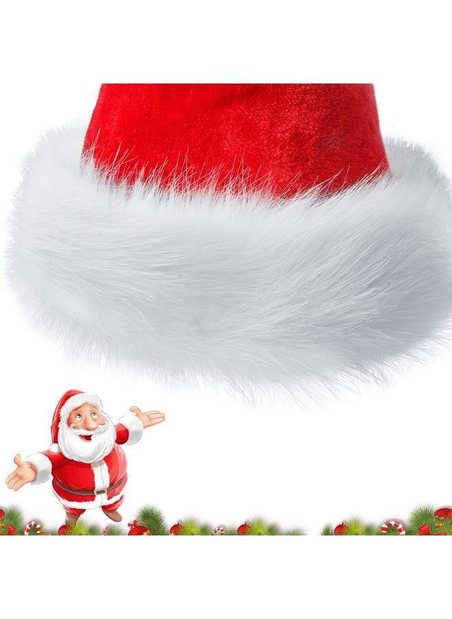 Haomaomao - Santa Hat For Adults Christmas Hat Red Velvet Warm Comfort Unisex Xmas Hat For Christmas New Year Festive Holiday Party (Red 2 Pcs, Adults) - Image 1