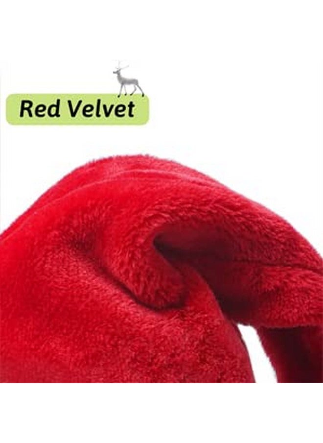 Haomaomao - Santa Hat For Adults Christmas Hat Red Velvet Warm Comfort Unisex Xmas Hat For Christmas New Year Festive Holiday Party (Red 2 Pcs, Adults) - Image 1