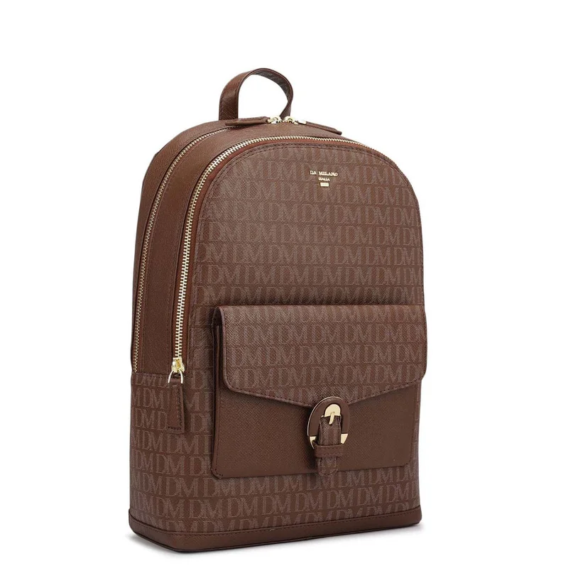دا ميلانو Monogram Franzy Leather Backpack - Date