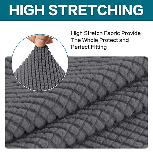 Turquoize 2 Piece Chair Covers Chair Slipcovers for Living Room Armchair Sofa Covers Chair Couch Cover with Arms Washable Furniture Protector for Chairs Feature Thick Fabric (Chair,Charcoal Gray) - Image 5
