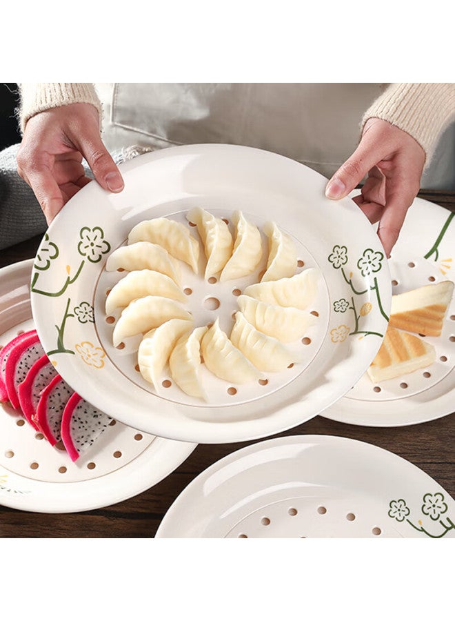 Star Square Xingfang Dumpling Plate, Round Draining Double-layer Plate For Home Use, Melamine Food-grade - Image 1