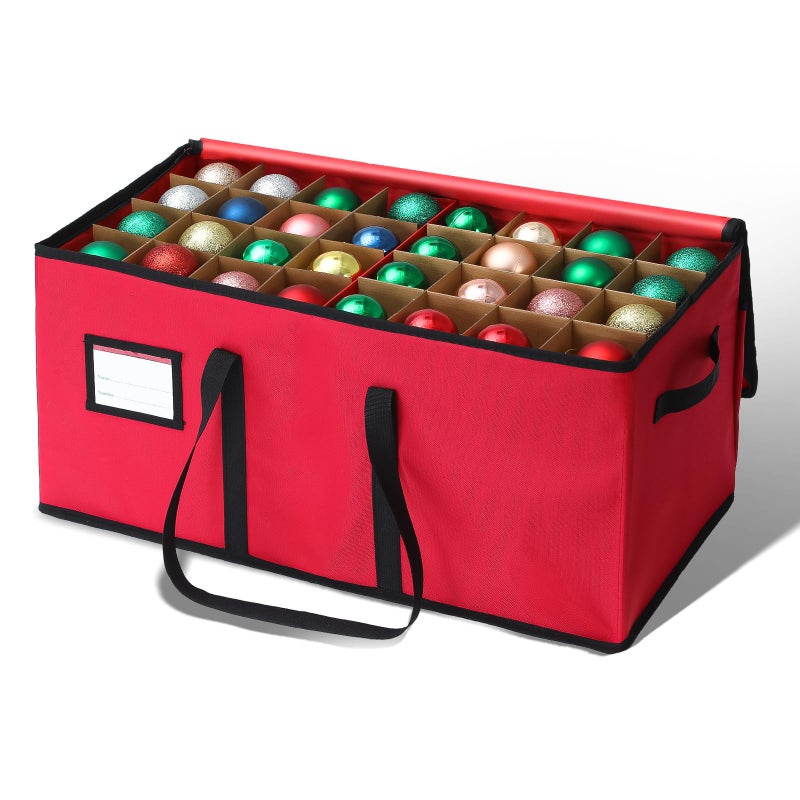 BIEBOS Christmas Decoration Organizer Ornament Holder Village Storage Chest Boxï¼ŒTree Keepers Ornament Ball Storageï¼ŒSantas Bags Storage - Image 1