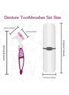 Ceonam Denture Brush, 2 Pcs False Teeth Toothbrush with White Carrying Case, Multi-Tiered Bristles with Comfort Grip Handle for Effective Denture Cleaning  - Image 4